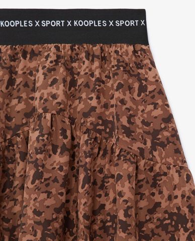  THE KOOPLES - Chân váy midi xếp tầng Long Flowing Print 