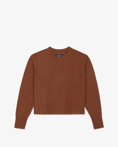  THE KOOPLES - Áo sweater nữ cổ tròn tay dài Plain Ecru Cashmere 
