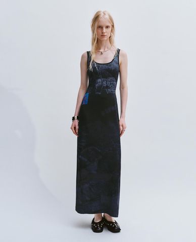  URBAN REVIVO - Đầm hai dây midi in hoạ tiết 