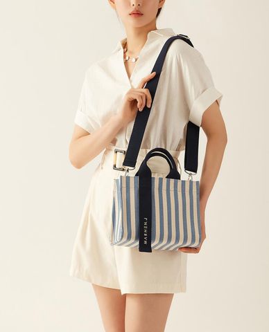  Marhen.J - Túi đeo vai nữ chữ nhật sọc kẻ Rico Mini 