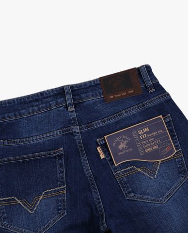  BEVERLY HILLS POLO CLUB - Quần jeans nam phom ôm wash bạc thời trang 