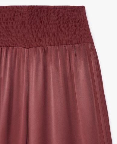  THE KOOPLES - Quần kiểu nữ lưng thun ống rộng Burgundy Flowing 
