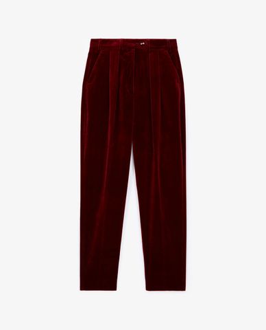  THE KOOPLES - Quần kiểu nữ phom suông Burgundy Carrot 