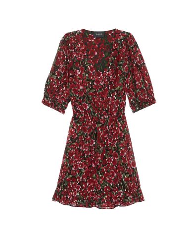  THE KOOPLES - Đầm mini tay ngắn cổ V Floral Pattern 