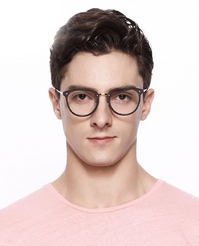  aojo - Gọng kính tròn mắt mèo cách điệu 