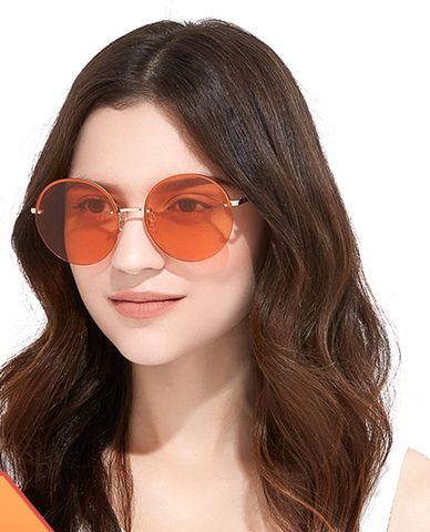  aojo - Kính mát tròn nửa khung unisex 