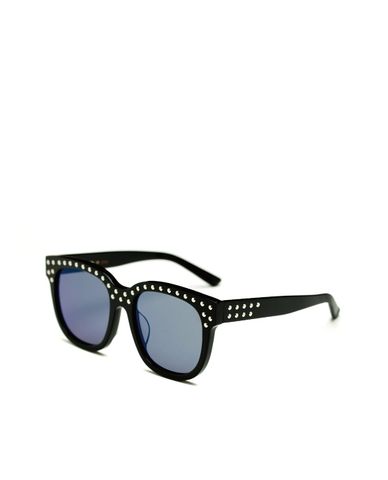  MUJOSH - Kính mát vuông tròn retro đính đá 