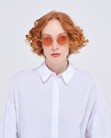  MUJOSH - Kính mát tròn kim loại cá tính 