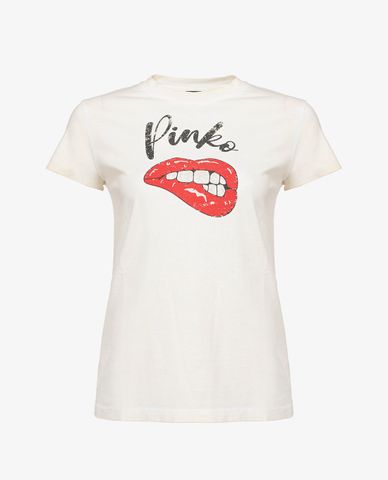  PINKO - Áo thun nữ cổ tròn ngắn tay Tolmezzo 