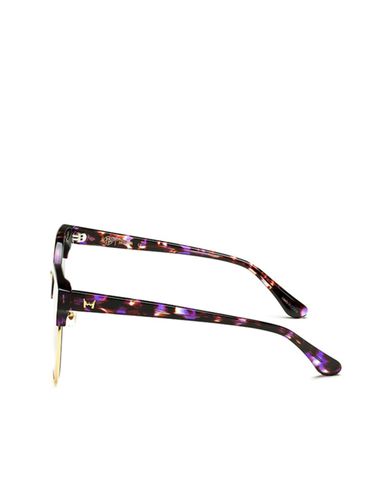  MUJOSH - Kính mát mắt mèo tròn phản gương nửa khung cá tính 