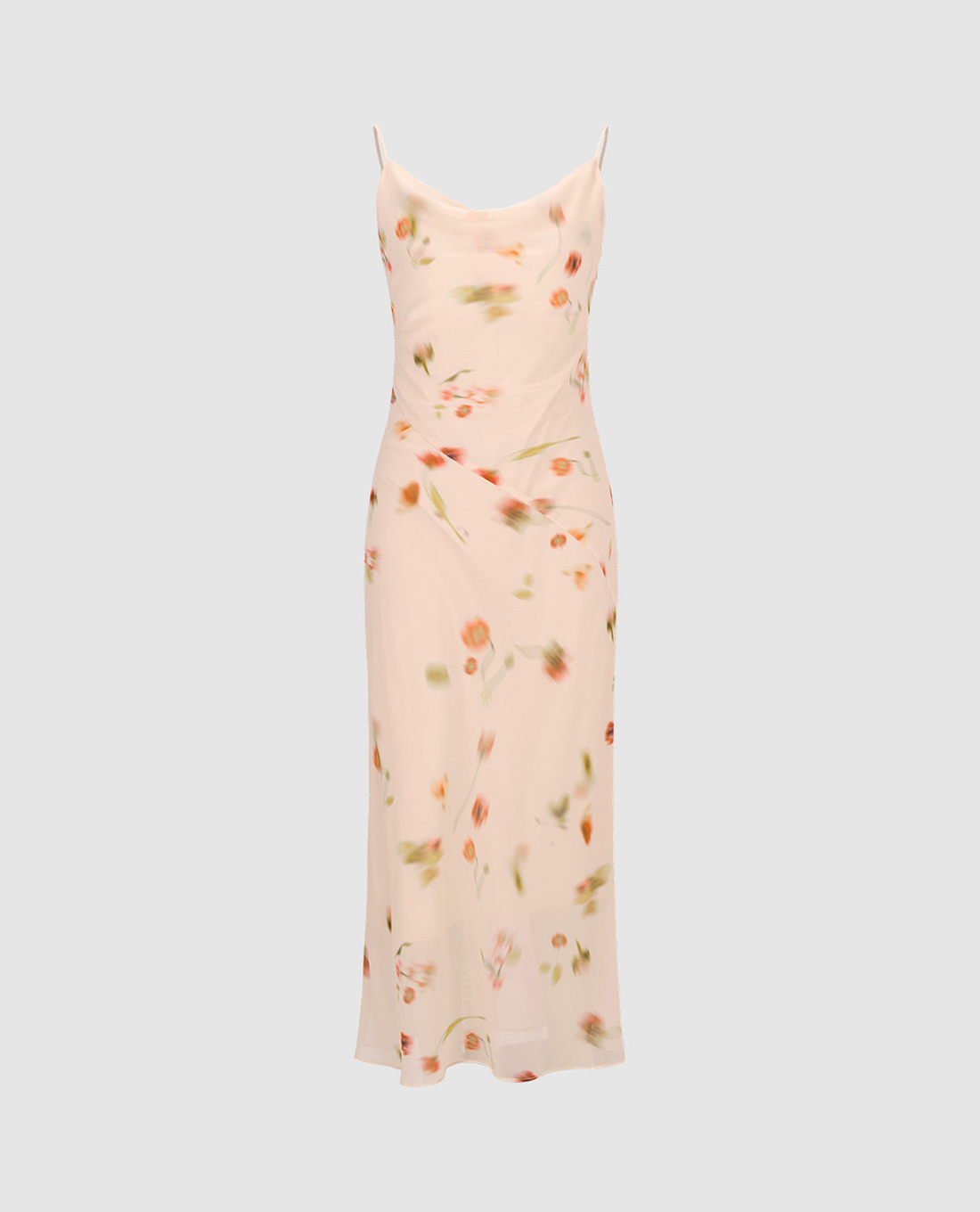 URBAN REVIVO - Đầm hai dây midi in họa tiết thời trang