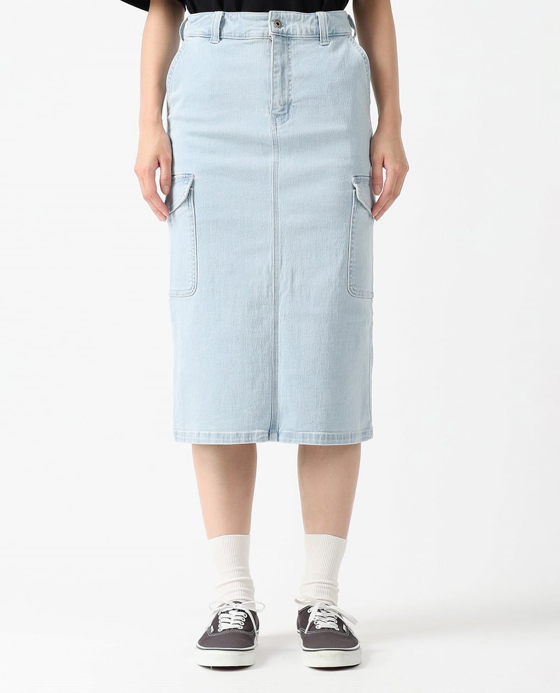 DICKIES - Chân váy denim phom chữ A phối túi