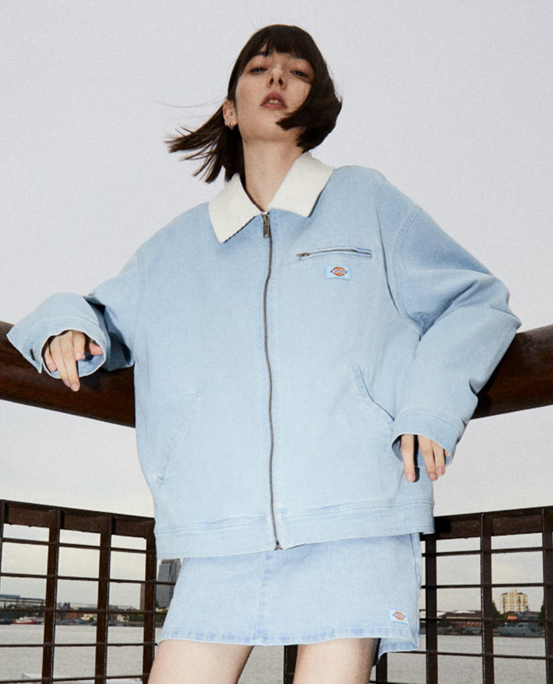 DICKIES - Chân váy chữ A denim mini trẻ trung