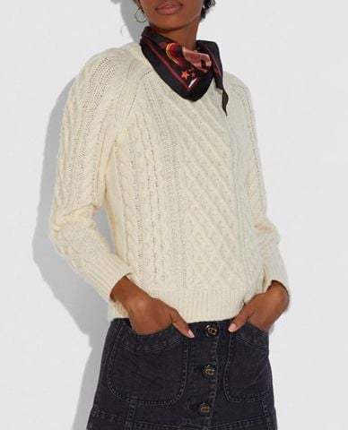  COACH - Khăn choàng nữ hình thoi Horse And Carriage Unicorn 