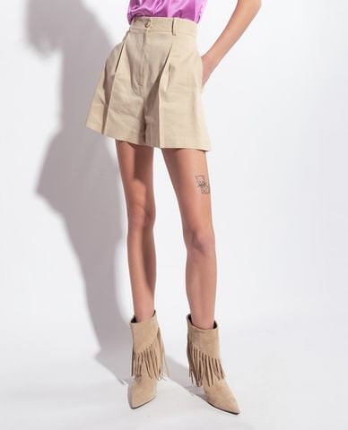  PINKO - Quần shorts nữ ống rộng lưng cao Sorridente 