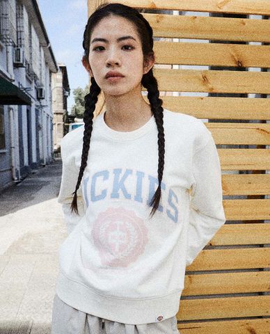  DICKIES - Áo sweatshirt nữ cổ tròn tay dài 