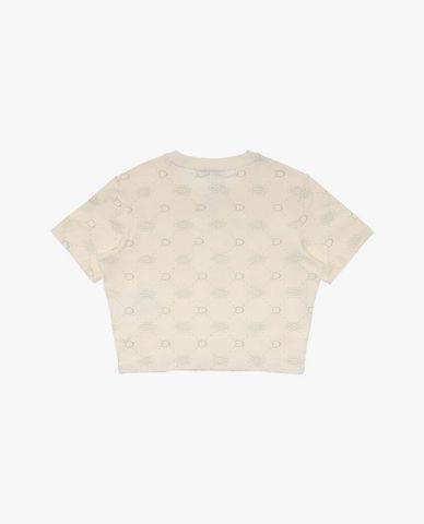  DICKIES - Áo croptop nữ cổ tròn tay ngắn phối họa tiết monogram 