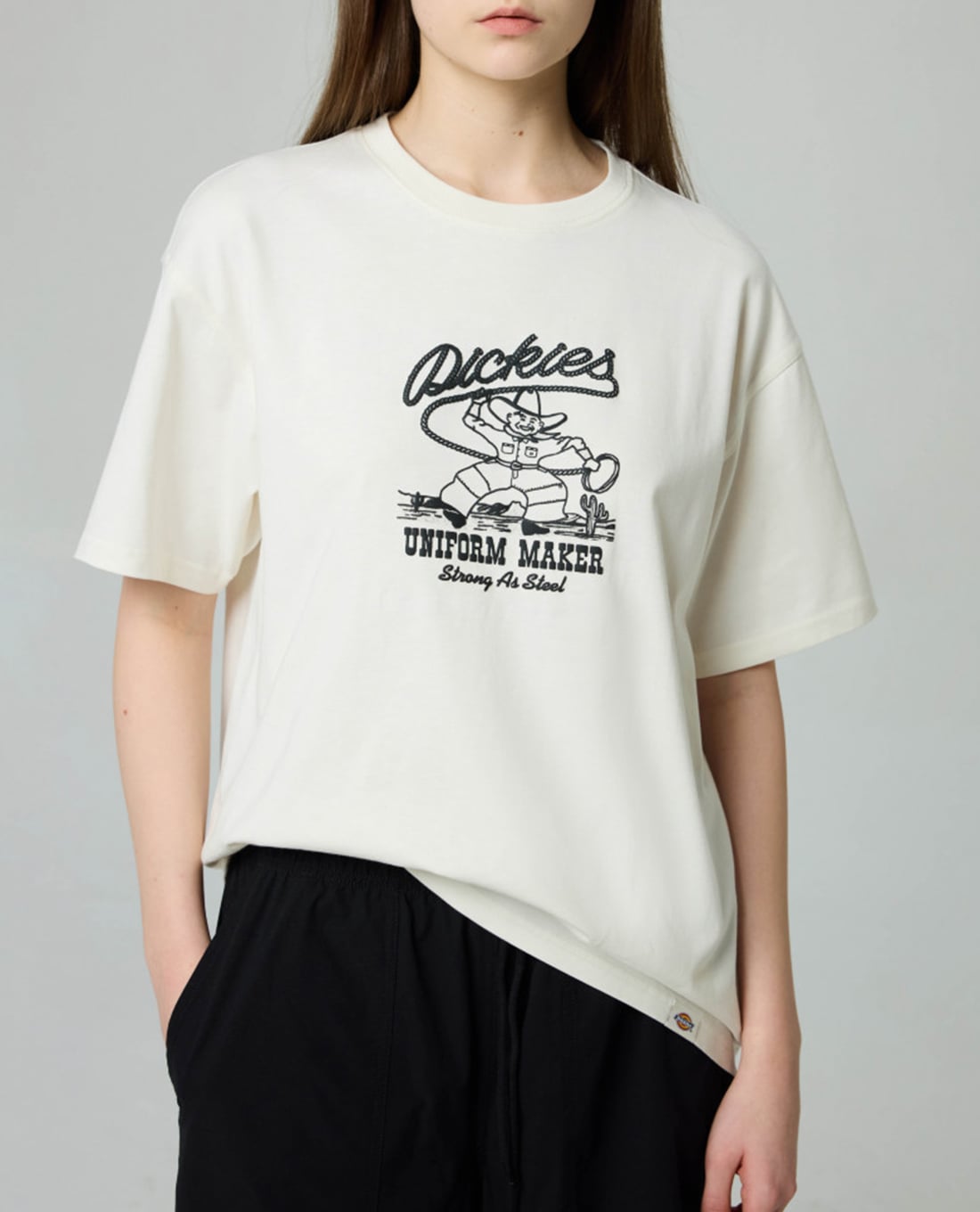 DICKIES - Áo thun nữ cổ tròn tay ngắn Rope Center Logo