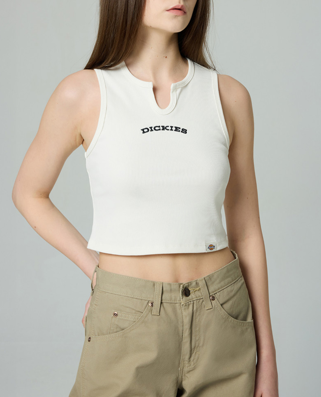 DICKIES - Áo ba lỗ nữ phom croptop Ribbed