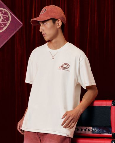  DICKIES - Áo thun unisex cổ tròn tay ngắn phối logo nổi bật 