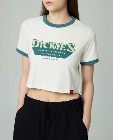  DICKIES - Áo croptop nữ cổ tròn tay ngắn trẻ trung 