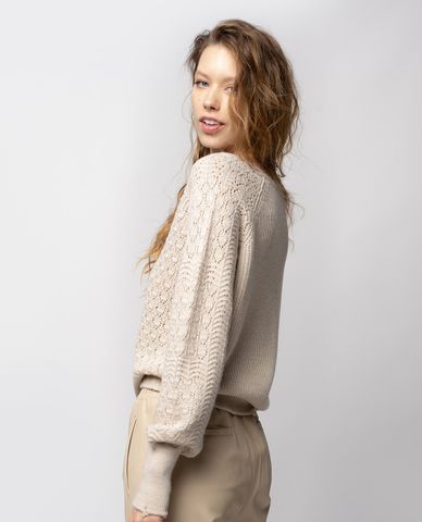  PINKO - Áo len nữ tay dài phom suông Crochet Knit 