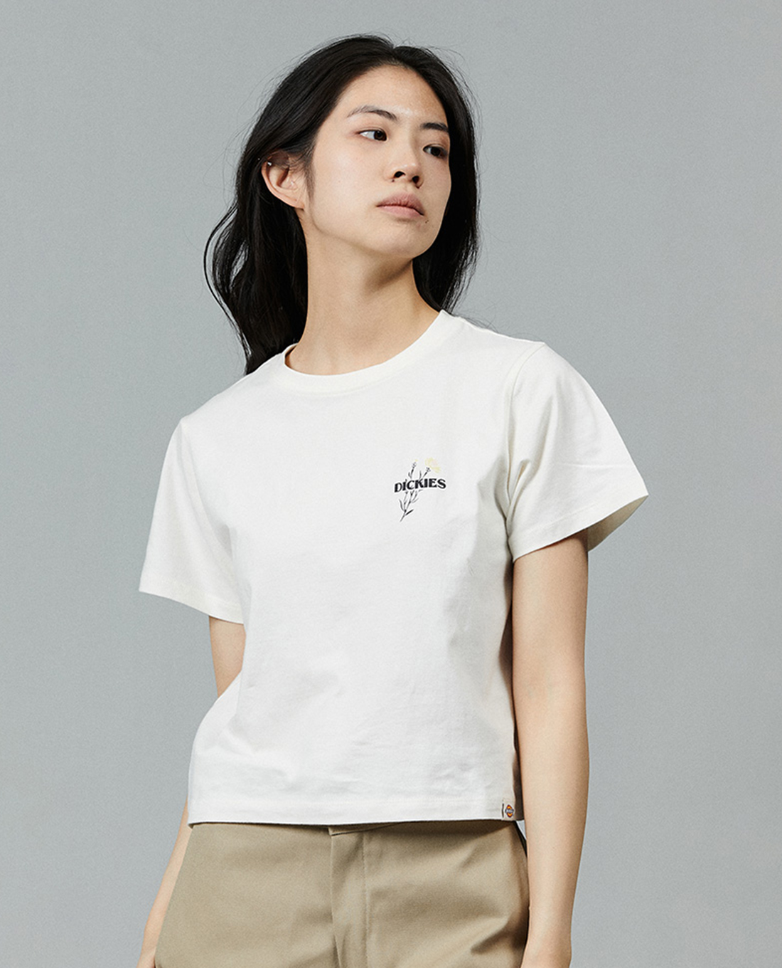 DICKIES - Áo croptop nữ cổ tròn tay ngắn hiện đại Herndon