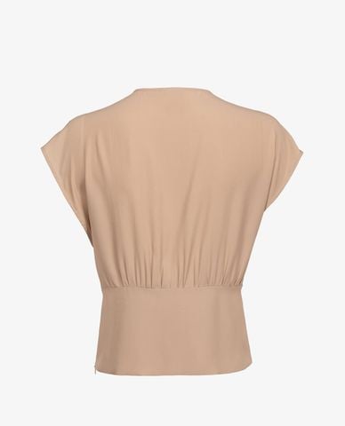  PINKO - Áo kiểu nữ cổ V tay ngắn Front Opening 