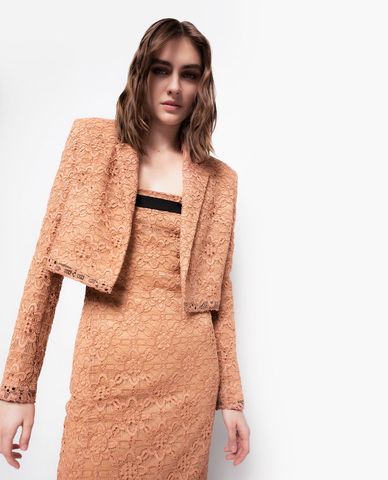  PINKO - Áo blazer nữ croptop thêu hoa Guava 