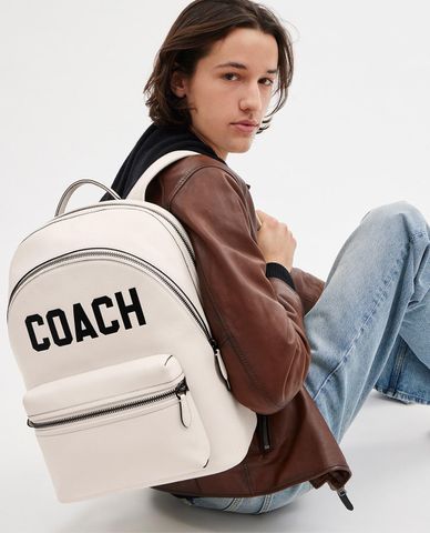  COACH - Balo nam phom chữ nhật phối logo cỡ lớn cá tính Charter 