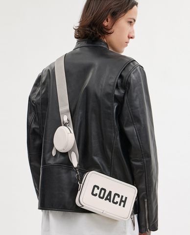  COACH - Túi đeo chéo nam phom chữ nhật trang trí logo Charter 