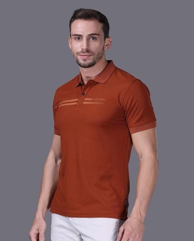  JOCKEY - Áo polo nam tay ngắn poly cafe 