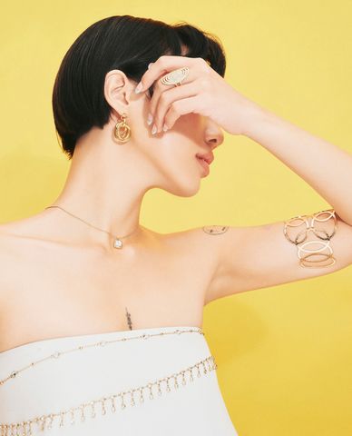  CECI - Khuyên tai nữ khoen tròn nhiều vòng cá tính 