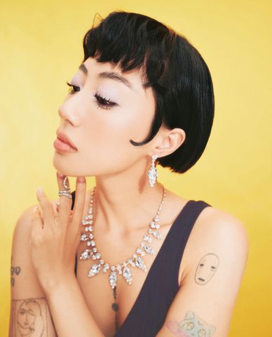  CECI - Khuyên tai dáng kẹp đính đá kiểu đường cong hiện đại 