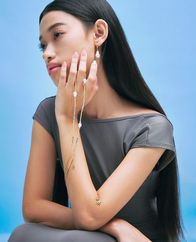  CECI - Khuyên tai nữ khoen tròn phối ngọc trai 