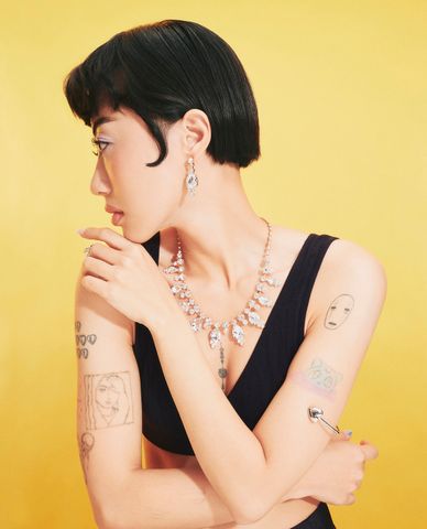  CECI - Bộ 2 món trang sức nữ đính đá sang trọng 