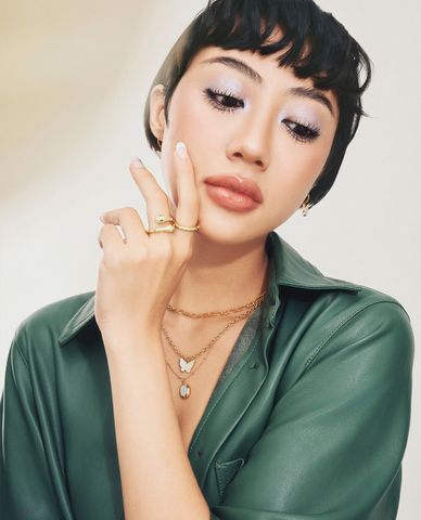  CECI - Nhẫn nữ khắc đá dáng mảnh thời thượng 