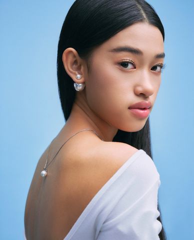  CECI - Vòng cổ bản mảnh phối mặt ngọc trai tinh tế 