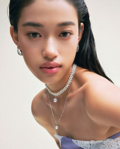  CECI - Vòng cổ ngọc trai phối khoá sang trọng 