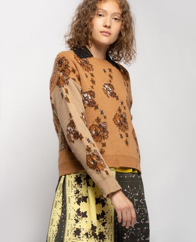  PINKO - Áo len nữ tay dài Flower And Bandana 