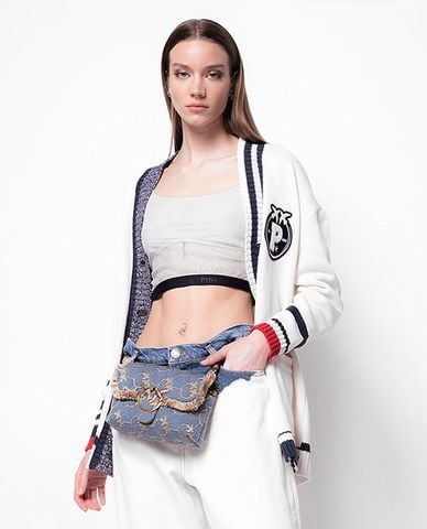  PINKO - Áo khoác cardigan nữ cổ V tay dài Guadalajara 