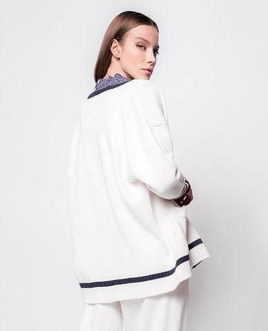  PINKO - Áo khoác cardigan nữ cổ V tay dài Guadalajara 