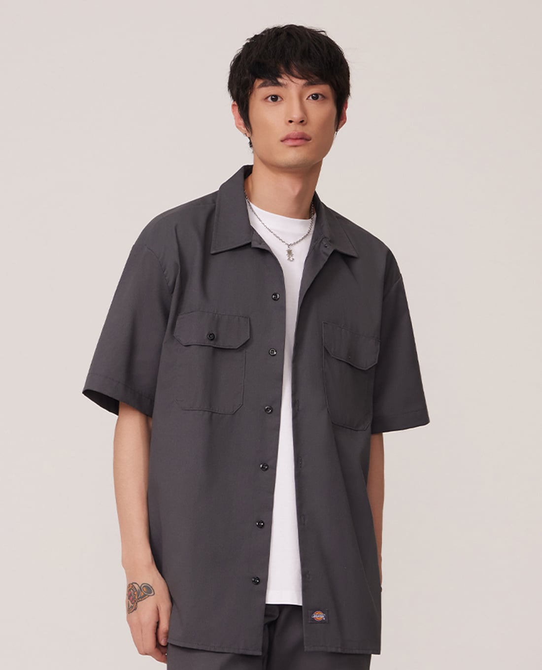 DICKIES - Áo sơ mi unisex cổ bẻ tay ngắn Mall 23 Casual
