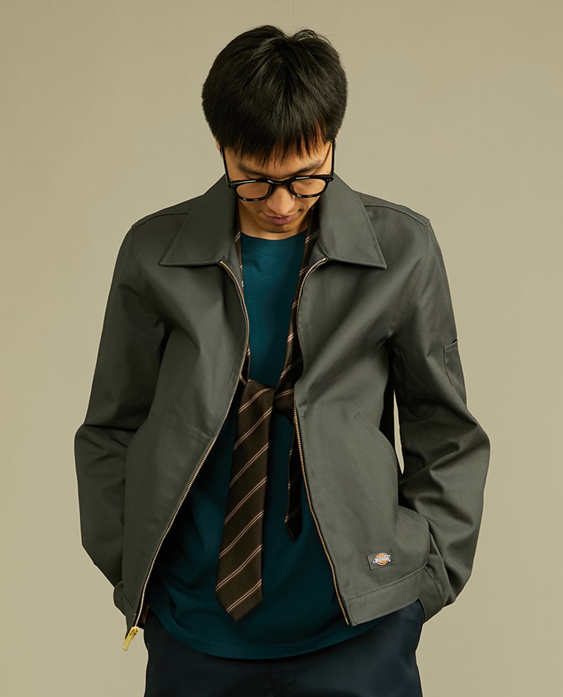 DICKIES - Áo khoác gió nam cổ bẻ tay dài Clasic Eisenhower