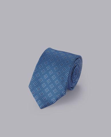  CHARLES TYRWHITT - Cà vạt nam lụa Stain Resistant Medallion Pattern 
