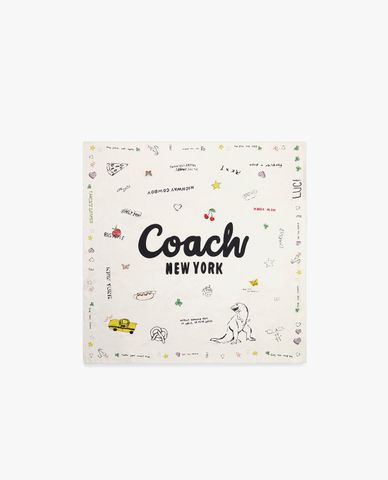  COACH - Khăn choàng nữ hình vuông Sketch Print 