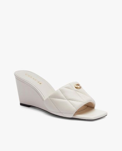  COACH - Dép nữ đế xuồng hở mũi quai ngang thời trang 