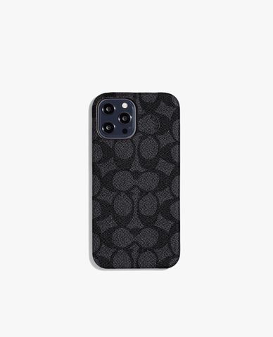  COACH - Ốp lưng điện thoại dành cho iPhone 13 Pro Max Signature Canvas 