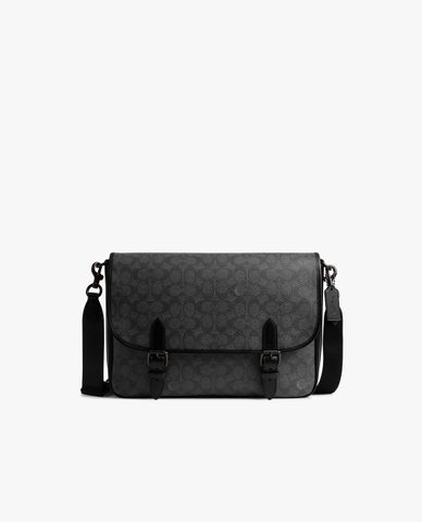  COACH - Túi đeo chéo nam chữ nhật Signature Canvas 