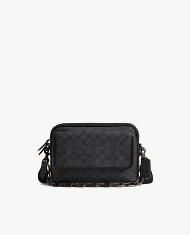  COACH - Túi đeo chéo nam phom chữ nhật phối nấp gập nổi bật 